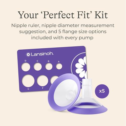 Lansinoh NaturalWave Double Electric Breast Pump | 3 Pumping Modes, 12 Levels Hospital Strength Suction, LED Display, Leak-Resistant, 5 Breast Flange Sizes Included