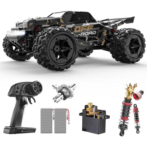 DEERC 9309E 1/16 All Terrain Fast RC Cars for Adults 40KPH,4WD Electric Off-Road Remote Control Monster Truck,2.4Ghz High Speed Car,Waterproof Monster Truck with 2 Batteries for Boys & Kids