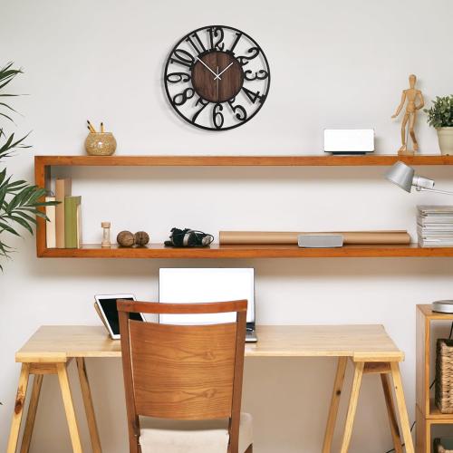 LEIKE 12in Arabic Numeral Wall Clock Battery Operated Black, Silent Non Ticking, Wall Clocks for Living Room Decor, Small Classic for School, Office, Home, Kitchen, Bedroom