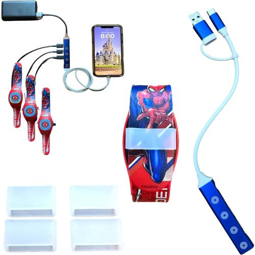 MultiCharger for MagicBand , MagicBand   & Magic Band Compatible with FuelRod and Other External Battery. Disney World Accessories for Trip to Disneyland or Cruise (USB-A, 2-Pack)