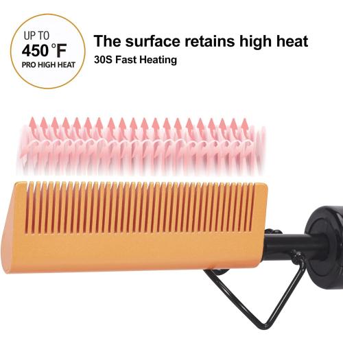 DAN Technology Small Ceramic Hot Comb for Lace Front Wigs - Dual Voltage, Fast Heating Straightener for Black Hair and Wigs