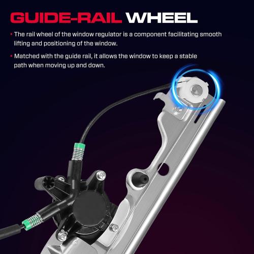 Front Passenger Side Power Window Regulator with Motor (2 Pins) Fit for 2001-2006 Chevrolet Silverado 1500 3500, Avalanche Suburban GMC Sierra 1500 2500 3500 Yukon XL Cadillac Escalade, 741-645