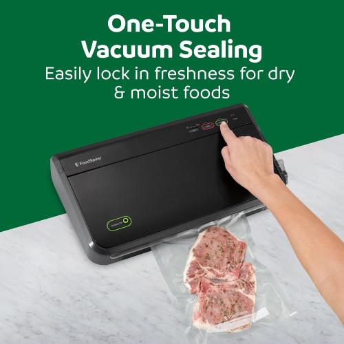 FoodSaver Vacuum Sealer Machine, Automatic Bag Detection, Sous Vide Friendly, with sealer bags, roll, handheld vacuum sealer, black ‼️possibly stains missing or broken item ‼️