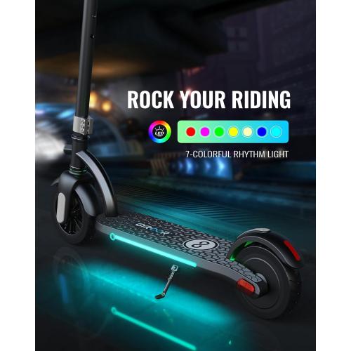 Gyroor H40 Kids Electric Scooter, 180W Motor, Up to 10 MPH, LED Display & Colorful Lights, Adjustable Height, for Boys & Girls Ages 8-12, Great Birthday Gift