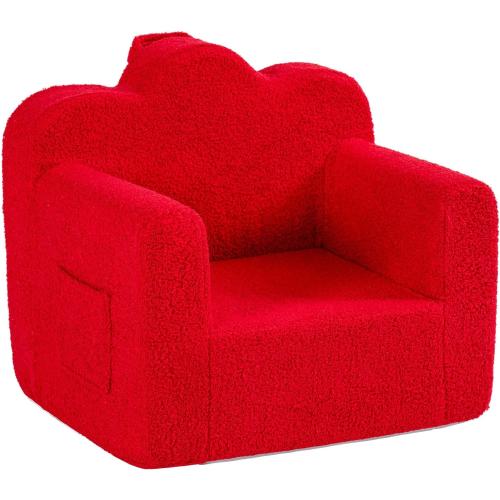 Tiita Kids Couch Plush Toddler Chair, Cloud-Like Glow in The Dark Kids Sofa Toddler Reading Chair with Washable Cover Carrying Handle, Convertible Children Sofa Chair for Girls and Boys