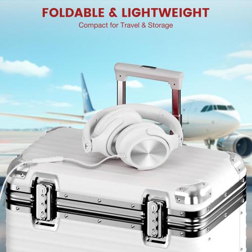 USB C Headphones Wired, Over Ear USB C Wired Headphones with Microphone, Volume Control, HD Stereo Sound, Foldable USB Type C Headphone for Adult/Teens/Laptop/Computer/iPhone 15/16/17, White