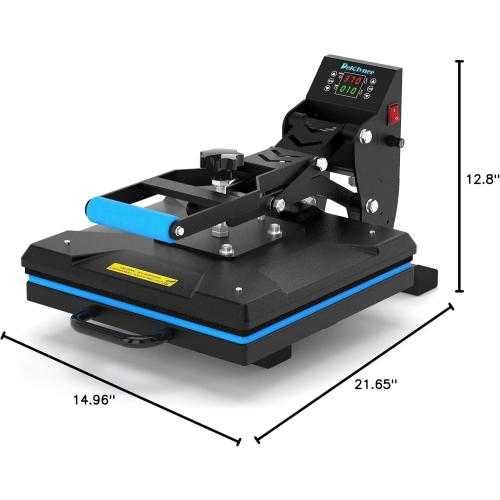 Delclynee 15 x 15 High Pressure Heat Press Machine for T Shirts, Industrial-Quality Digital Sublimation Printer for Heat Transfer Vinyl