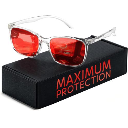 TIJN Blue Light Glasses for Men Women - Red Light Glasses for Computer Gaming - Dual AR Coating Lens - Screen Fatigue & UV Protection
