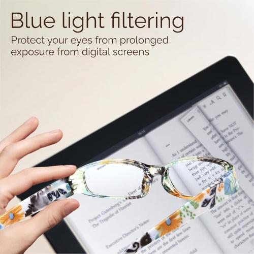 Gaoye 4-Pack Readers for Women, Blue Light Blocking Reading Glasses, Stylish Reading Glasses for Women in 4 Patterns