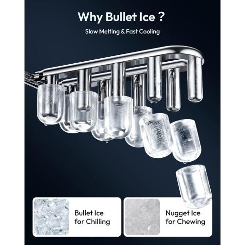 EUHOMY Countertop Ice Maker Machine with Handle, 26lbs in 24Hrs, 9 Ice Cubes Ready in 6 Mins, Auto-Cleaning Portable Ice Maker with Basket and Scoop, for Home/Kitchen/Camping/RV. (Black)