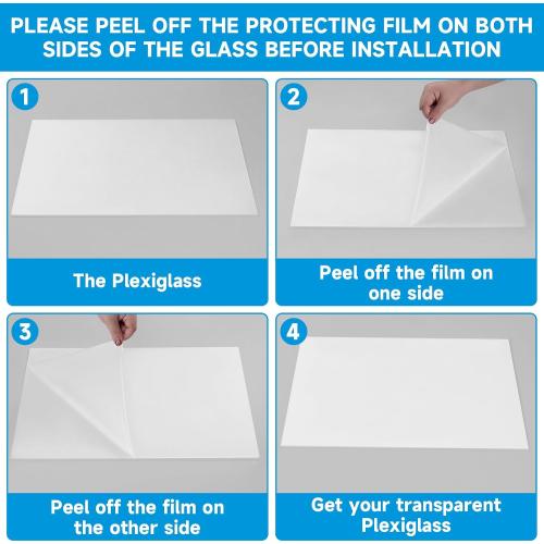4 Pcs Garage Door Windows, Replacement Vinyl Windows Inserts Kit with UV Resistant Resin Glass, Garage Door Windows Inserts for Exterior Garage Doors, Clear Design(20.75x13.77'')