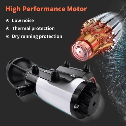 RV Macerator Pump 12V,12GPM Suction 3.2 feet Lift 10 feet with Garden Hose Discharge Port,Quick Release Sewage Pump with Fresh Water Rinse and Manual Crushing Function,for Boat Marine RV Campe