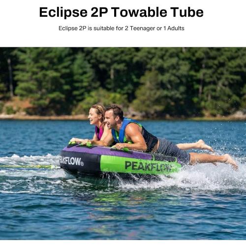 PEAKFLOW Towable Tube,Boat Tube,1-3 Person,Tubes for Boating,PVC Liner and Full Nylon Cover,Lake & Ocean Fun‼️light dirt‼️