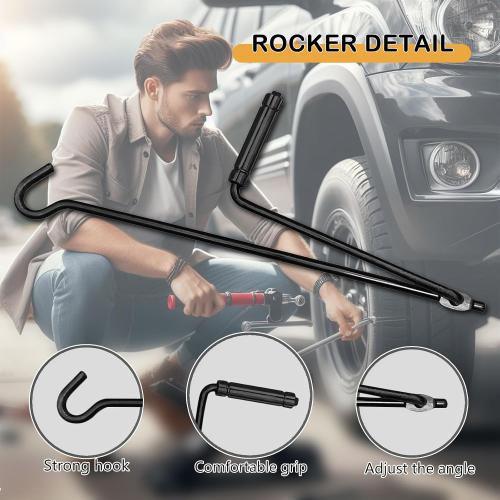 Scissor Jack for Car, Heavy-Duty 2-Ton (4409 lbs) Tire Jack Kit for SUV and Auto, Portable Collapsible Steel Scissor Lift Jack with Crank Handle (Black)