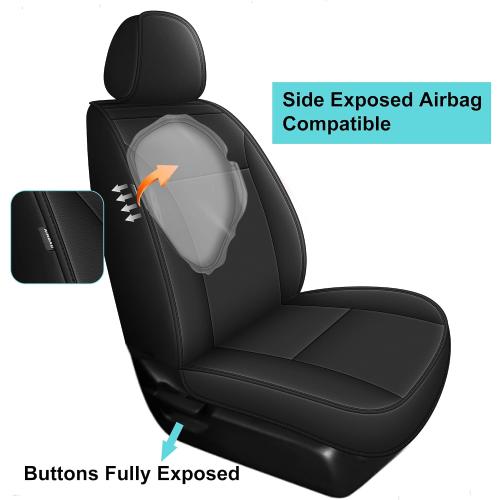 1:1 Custom 2 Front Seat Covers Fit for 2016-2022 Honda HRV/HR-V EX,LX,Sport,EX-L,Touring: Luxury Leather Car Seat Covers Waterproof Seat Cushion - Easy to Install (2 Front Seat, Black)