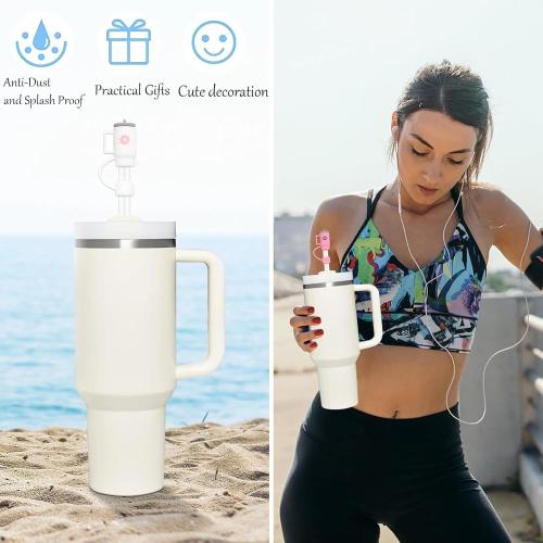 LDKEDKF 7Pcs Straw Cover for Stanley Cup, Silicone Straw Topper for Stanley Cup 30&40oz with Tumblers, 10mm 0.4in Lid Accessories (Reusable)