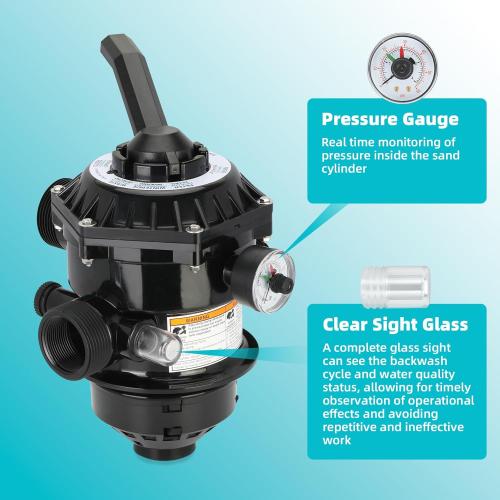 262506 1-1/2-Inch 6-Way Clamp Style Valve Compatible with pentair 262506 Multiport Valve,Fit for Tagelus/Sand Dollar/Meteor Pool and Spa Sand Filter