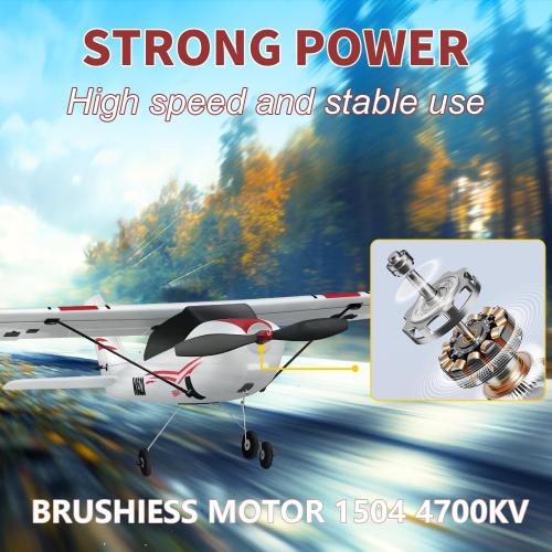 HAWK'S WORK 4 Channel RC Plane, Remote Control Airplane Cessna Ready to Fly, Brushless Motor 6-axis Gyro Stabilizer 3 Flight Mode Stunt Flying, Easy Trainer for Beginner & Kid