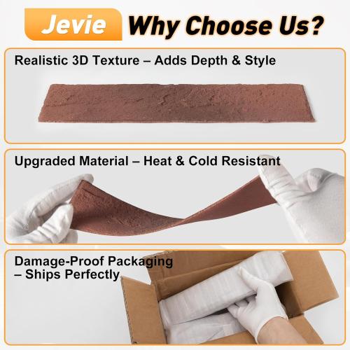 Thin Brick Veneer, 8.5 x 2.3 Faux Brick, Wall Tile for Bedroom, Bathroom, Kitchen,Interior and Exterior Wall, Supplied by Jevie (100pcs, RED)