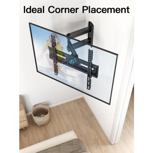 ‼️may have missing pcs‼️Pipishell Full Motion TV Wall Mount for Most 26-65 inch Flat & Curved TVs up to 77 lbs, Adjustable Bracket Height, Corner TV Mount with Single Articulating Arm, Max VESA 400x400mm, PIMF9