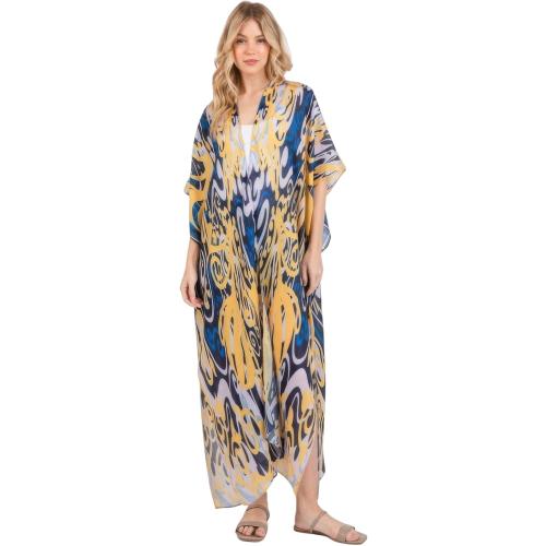 Boho Print Open Front Long Kimono
