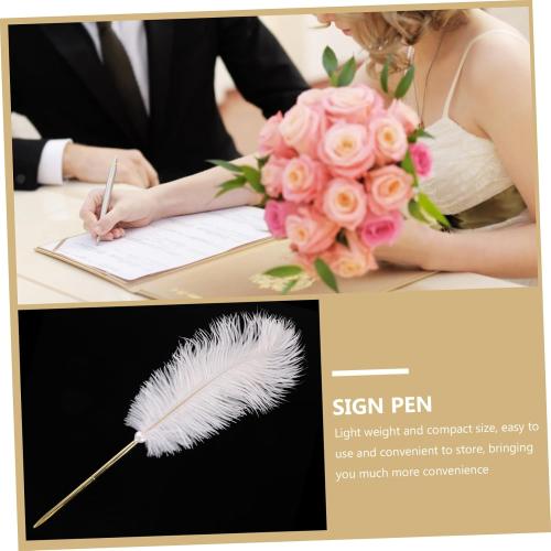 Hemoton Wedding Signing Pen Set Pen with Love Holder Guest Book Signature for Bridal Shower Engagement Party Wedding Reception Table Decor 13.77 X 5.51 X 1.18 in