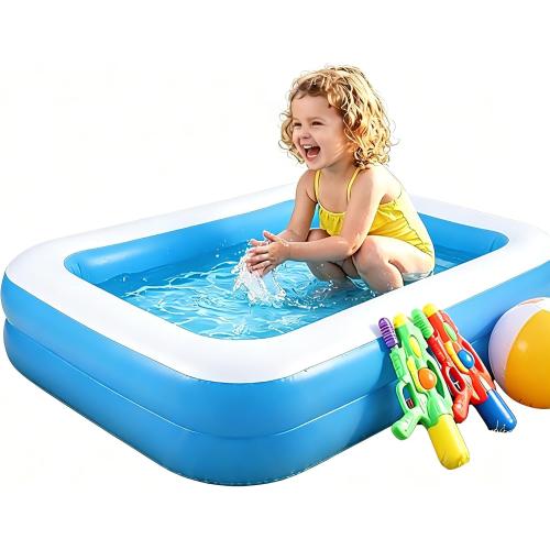 Inflatable Kiddie Pool, 128x85x45cm (50x33x18in) ,Thickened PVC Kids Blow Up Swimming Pool for Babies Toddlers, Wading Pool Indoor Outdoor Garden Backyard Summer Water Party Play Center