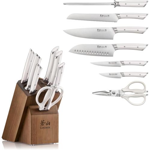Cangshan HELENA Series German Steel Forged Knife Block Set (8-Piece, White)