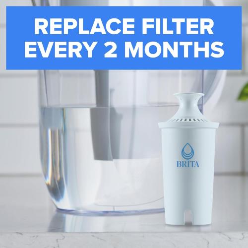 Brita Plus Water Filter, BPA-Free, High-Density Replacement Filter for Pitchers and Dispensers, Reduces 2x Contaminants*, Lasts Two Months or 40 Gallons, Includes 3 Filters