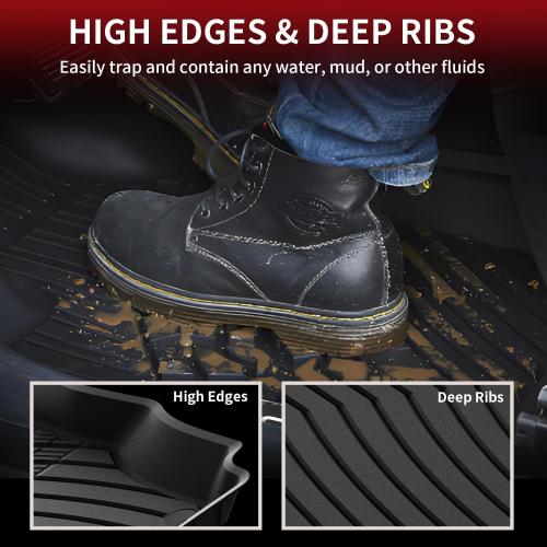 LASFIT Floor Mats for Mercedes Benz GLE SUV 2020-2026 350/450 / 450e / 580/53 AMG / 63 AMG S (Not Fit for Coupe), All Weather TPE Floor Liners Custom Fit GLE Car Mats, 1st & 2nd Row Set, Black