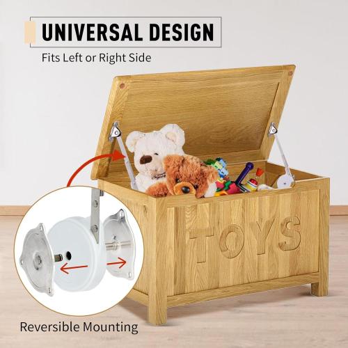 2 Pack | Toys Box Hinges Soft Close - HBL’ Lid Support Chest Hinges for Wooden Toy Box, Cedar, Storage Trunk & Benches, Made of Zinc Alloy, Safety & Heavy Duty.