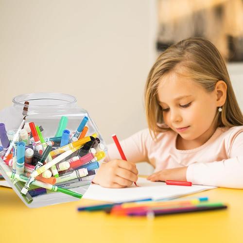 DilaBee 2-Pack Plastic Cookie Jar 1.5 Gallon (197oz) - Large Cookie Jar, Hexagon Candy Dish with Lid for Kitchen, Candy Bowl for Office - Sugar and Flour Containers, Plastic Jar with Labels - BPA-Free