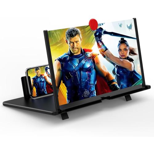 18 Screen Magnifier for Cell Phone, Mobile Phone 3D HD Magnifying Projector Screen Enlarger for Movies, Videos and Gaming, Foldable Phone Stand with Screen Amplifier,Compatible with All Phones
