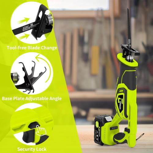 Cordless Reciprocating Saw,Brushless Cordless Saws With 21V 4.0Ah Battery Powered Electric, 0-3500SPM Variable Speed,12 Saw Blades Kit for Wood/Metal/PVC Cutting Included