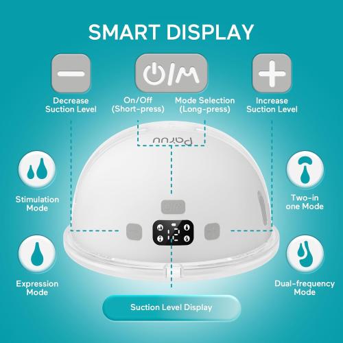 Paruu Hands Free Breast Pump P16, Wearable Breast Pump Electirc Portable with 4 Modes & 12 Levels, Max 309mmHg Strong Suction 19/21/24mm Flange Inserts Wearable Breastfeeding Pump, 2 Pack White