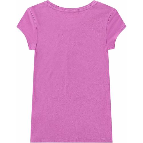 Size 4-13 Color Yellow, Pink and Purple Bienzoe Girls Short Sleeve T-Shirt: Kids Aged 4-13 Cute Crewneck Tee 3pcs Pack - Breathable Tops for Beach Trip Outdoor Play