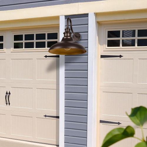 Exterior Farmhouse Gooseneck Barn Light, 16 Inch Vintage Outside Garage Light Fixtures, 1 PACK Anti-Rust Waterproof Outdoor Light for Patio Frontdoor Entryway Doorway