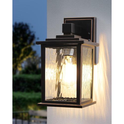12'' Porch Lights Outdoor, Classic Oil-Rubbed Bronze Outdoor Wall Lantern, Hardwired Outside Lights for House, Front Door, Entryway, Weather Resistant, Bulb Not Included