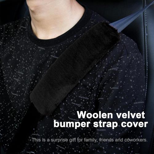 Ziciner 2 Packs Car Seatbelt Covers Shoulder Pad, Universal Soft Faux Sheepskin Shoulder Cover for Comfortable Driving, Fluffy Seat Belt Protector Help to Protect Your Neck and Shoulder (Black)