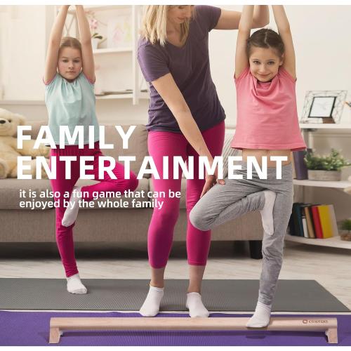 Versatile 40 Inch Beech Wood Balance Beam for Home Use - Enhance Balance, Ankle Foot Strength, Flexibility for All Ages, Physical Therapy Purposes for Plantar Fasciitis Relief.