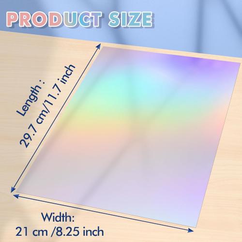 Koala Holographic Laminate Sheets A4 Holographic Sticker Paper,20 Sheets Self Adhesive Waterproof Holographic Transparent Film,11.7X 8.3 Inch