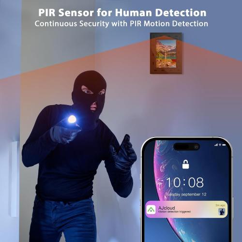 Picture Frame Camera, Security Camera WiFi 1080P, 365 Days Standby PIR Motion Detection HD Night Nision Real Time View Live Surveillance Wireless Mini Nanny Video Cam