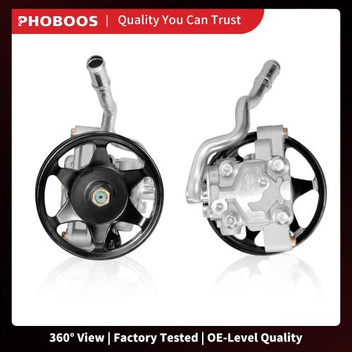 PHOBOOS Power Steering Pump Compatible with Ford Escape 2004-2007 Gas, Mazda Tribute 2005-2006 Gas, Mercury Mariner 2005-2007 Gas, V6 3.0L, with Pulley&Outlet, Ref. 21-5370【Does NOT Fit HYBRID Models】