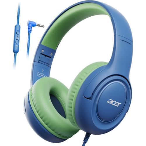 Acer Kids Headphones for School, 85-94dB Limiter, 3.5mm Jack, w/Mic HK03