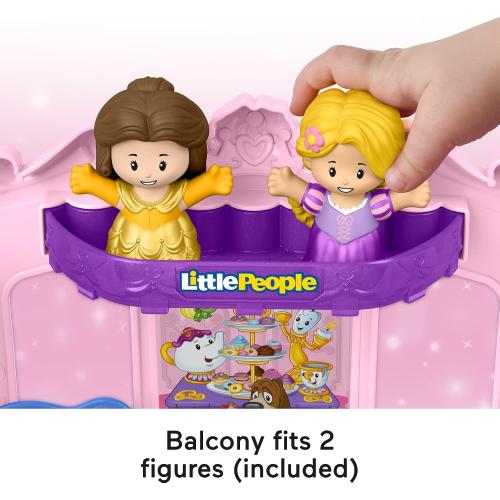 Fisher-Price Little People Toddler Toy Disney Princess Pull-Along Musical Carriage Playset with Figures for Pretend Play Kids Ages 18  Months