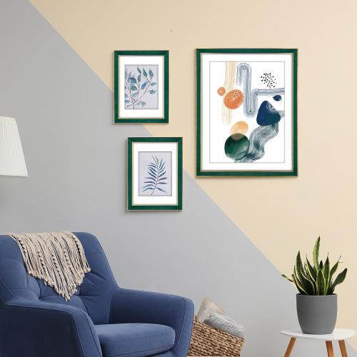 Suede 11x15 Frame - Single Frame, Christmas Elegant Green 11 x 15 Poster Frame with Mat for 8.5x11, 11x15 Picture Frames for Artwork, Puzzles, Photos and Movie Posters
