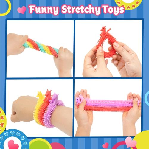 30 Pack Valentine's Day Cards for Kids with Unicorn Stretchy Strings for Classroom Valentine's Gift Exchange For School, Valentine's Party Favor for Kids, Valentine's Prizes, Stress Relief Fidget Toys