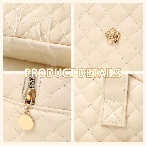 Insulated Lunch Bag PU Leather Lunch Bag Women Waterproof Lunch Tote Bag for Women Reusable Womens Lunch Box Multipurpose Beige Lunch Bag for Work Office Picnic Travel