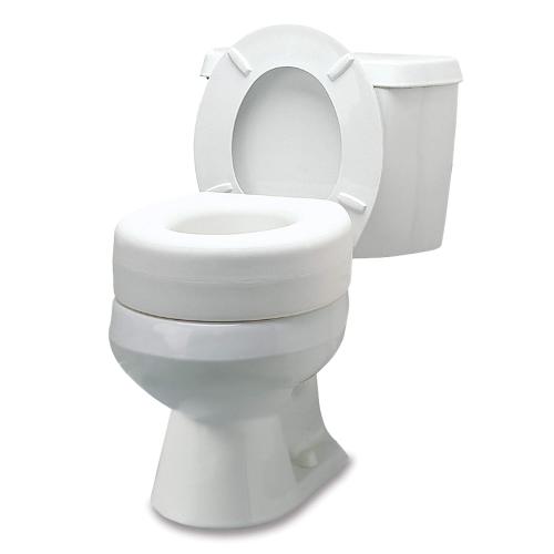 White Raised Toilet Seat  Riser, Non-Locking, Fits Most Toilets