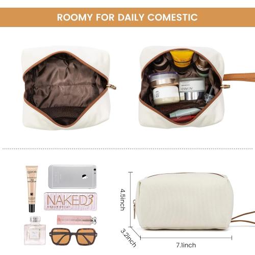 LOVEVOOK Laptop Bag for Women - 15.6 inch Lightweight Canvas Laptop Tote, Large Capacity Computer Bag with Clutch Purse for Business, Work, Travel, School, Casual Beige